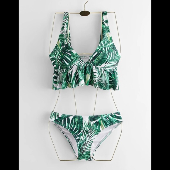 |3 FOR $20| SHEIN | Tropical Print Tankini - Picture 1 of 4